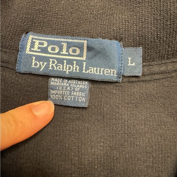 🖤 Polo Ralph‎ Lauren Black 1/4 Zip Sweater Men’s Large Red Pony Logo ✨ - Picture 3 of 3